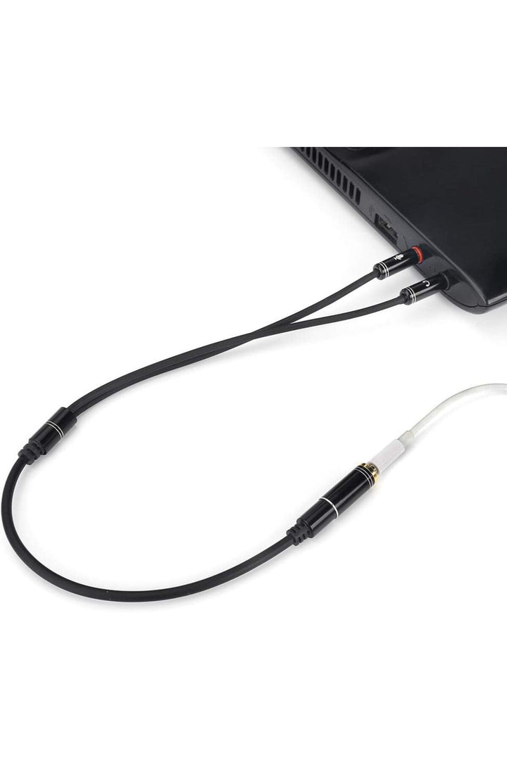 Aux To 2x Aux Kablo 3.5mm Jack Çevirici Mikrofon ve Kulaklk Çoklayıcı Dönüştürücü Aux Stereo Adaptör