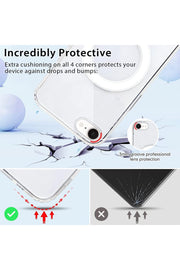 iPhone 7 Uyumlu Kılıf Kamera Çıkıntılı Şeffaf Magsafe Kablosuz Şarj Destekli Kapak