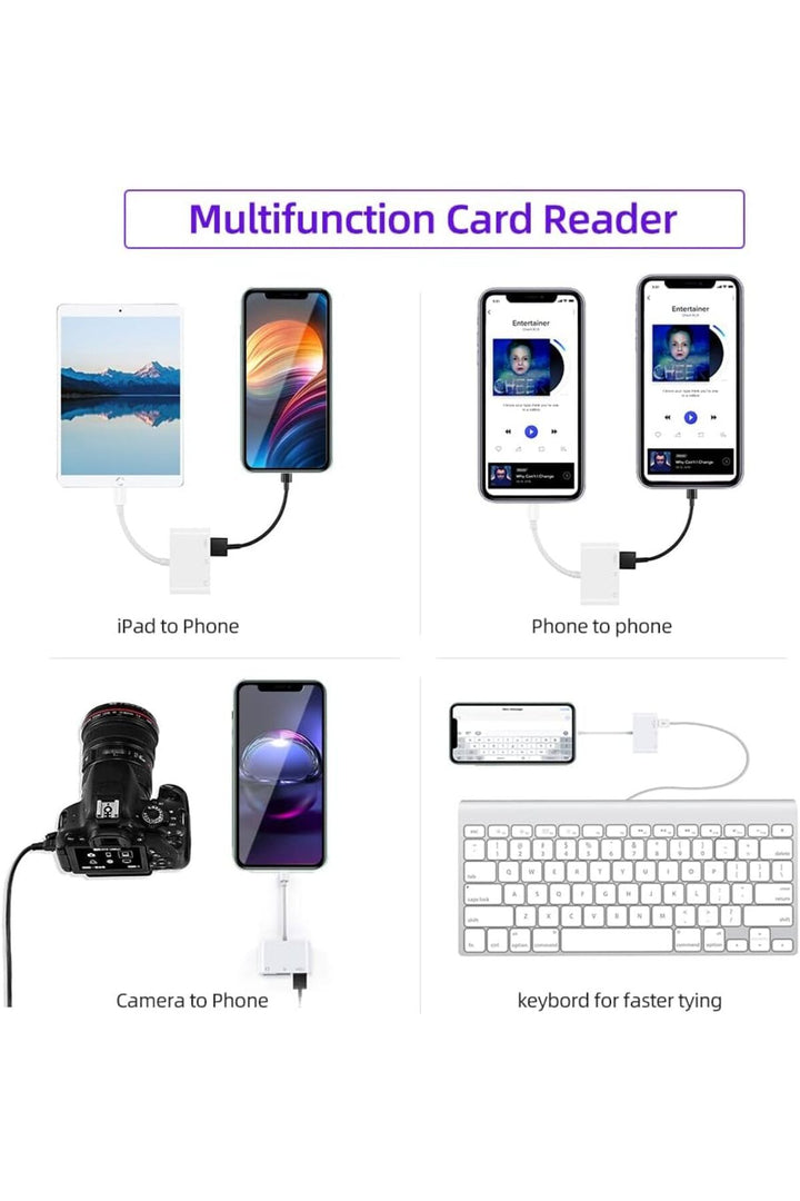 İpad/macbook/iphone 15/16 Plus/17 Pro Max Uyumlu Type-c To Usb/micro Sd/sd Card Çevirici Dönüştürücü