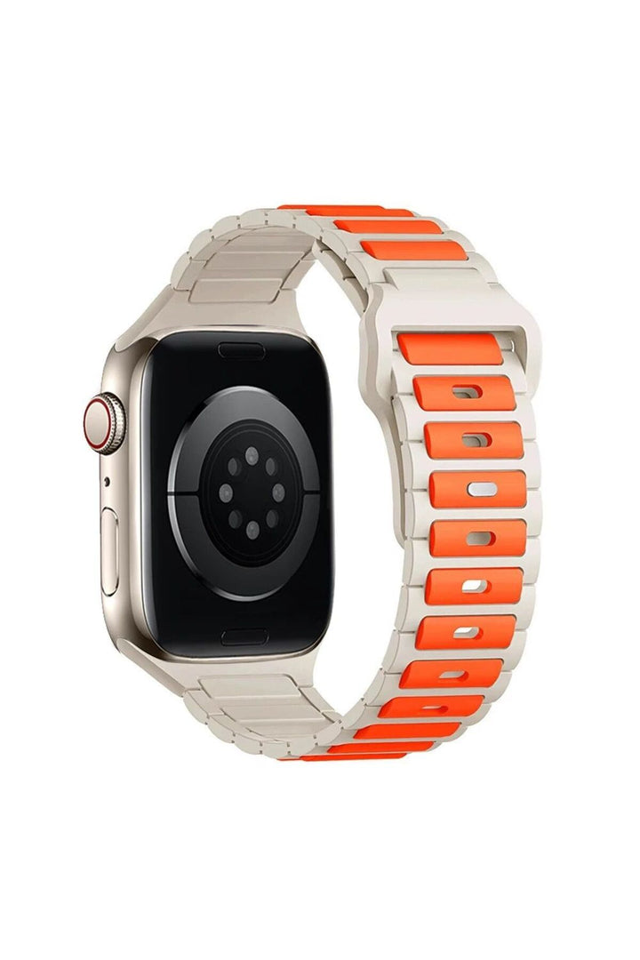 Apple Watch 10/9/8/7/6/SE/Ultra Uyumlu 42/44/45/46/49mm Çift Renkli Bakla Desen Silikon Spor Kordon