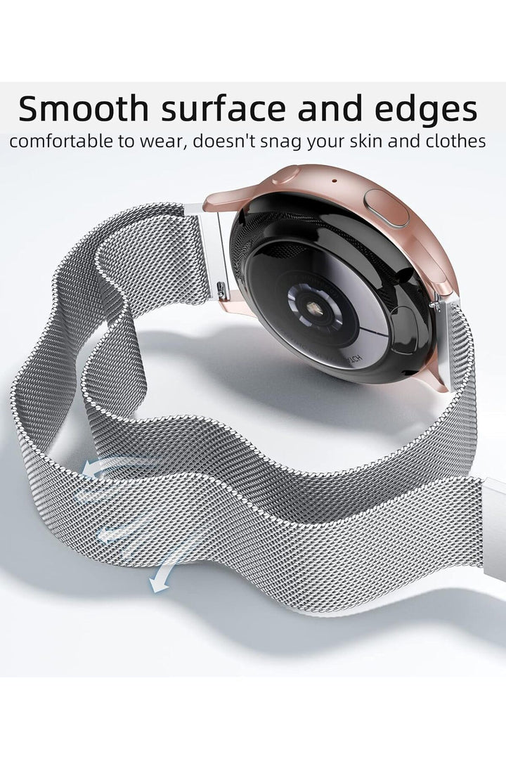 Huawei Watch GT/GT2E/GT2/GT2 Pro/GT3/GT3 Pro/GT4 46mm Uyumlu Kordon Mıknatıslı Parlak İnce Metal