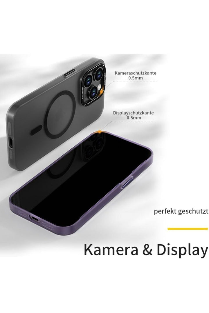 iPhone 14 Pro Max Uyumlu Kılıf Metal Kamera Çıkıntılı Mat Magsafe Sararmaya Dayanıklı Koruyucu Kapak