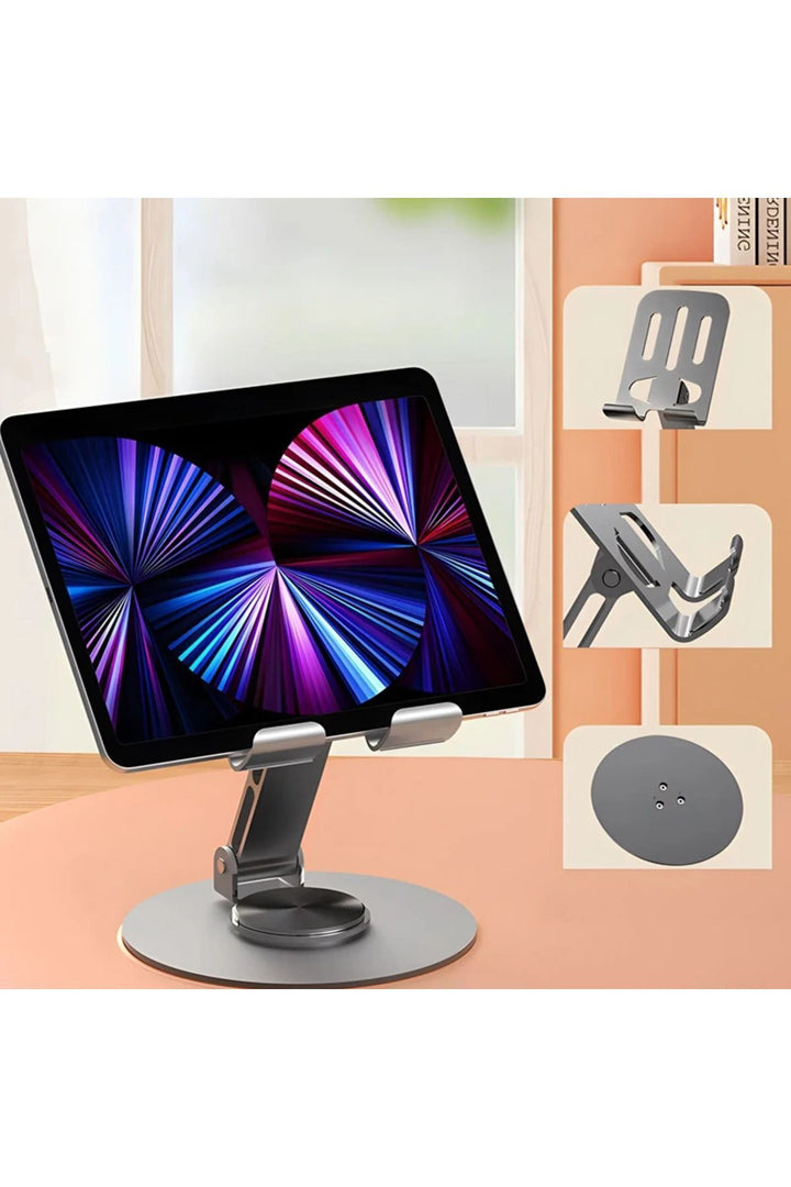 Yüksek Kaliteli Metal Katlanabilr 360 Dönebilen Ayarlanabilir Telefon Tutucu Masa Üstü Tablet Standı