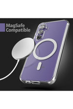 Load image into Gallery viewer, Samsung Galaxy S23 Fe Uyumlu Kılıf Kamera Çıkıntılı Şeffaf Magsafe Kablosuz Şarj Destekli Kapak
