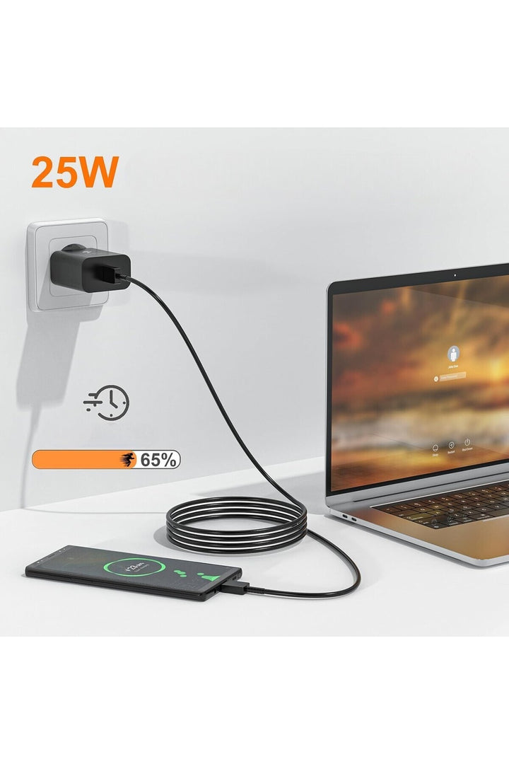 Samsung Galaxy S22/S23/24 Fe/S24 Plus/S25 Ultra Uyumlu Hızlı Şarj Aleti 25W USB-C Type-C Şarj Cihazı