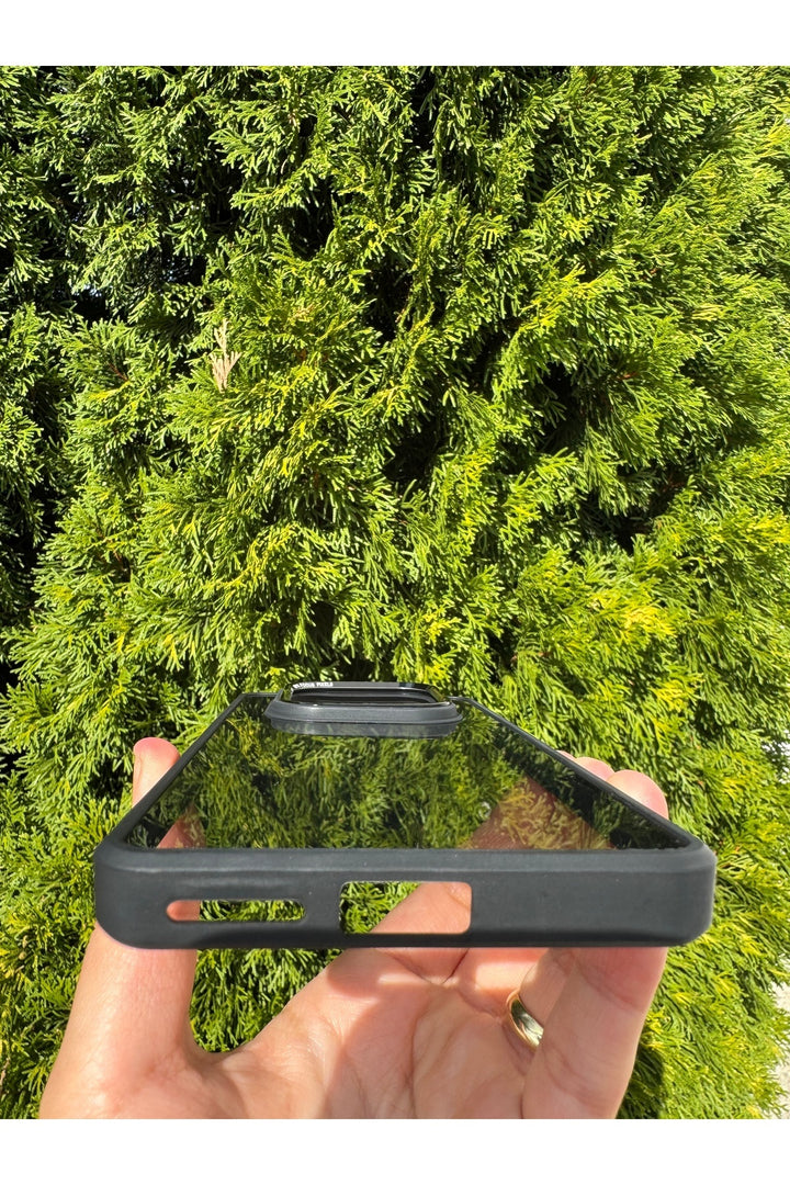 Xiaomi Redmi Note 14 Pro Uyumlu Kılıf Siyah Transparan Şeffaf Kamera Çevresi Metal Koruyucu Silikon
