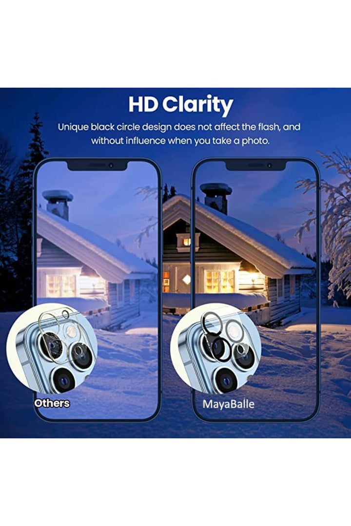 iPhone 15 Pro/15 Pro Max Uyumlu Kamera Koruyucu Temperli Cam Çizilmelere Karşı Dayanıklı Kamera Lens