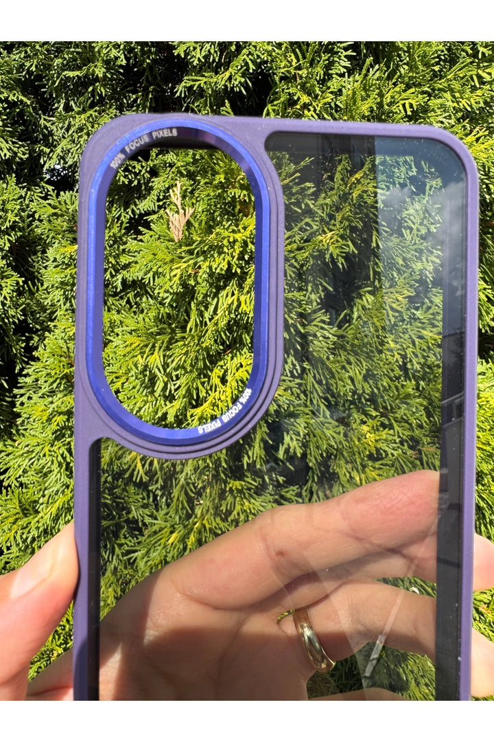 Samsung Galaxy S23 Fe Uyumlu Kılıf Siyah Transparan Şeffaf Kamera Çevresi Metal Koruyucu Silikon