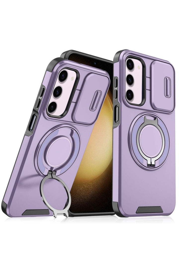 Samsung Galaxy A25 Uyumlu Kılıf Kamera Korumalı Sürgülü 360 Dönebilen Magsafe Stand Tank Kapak