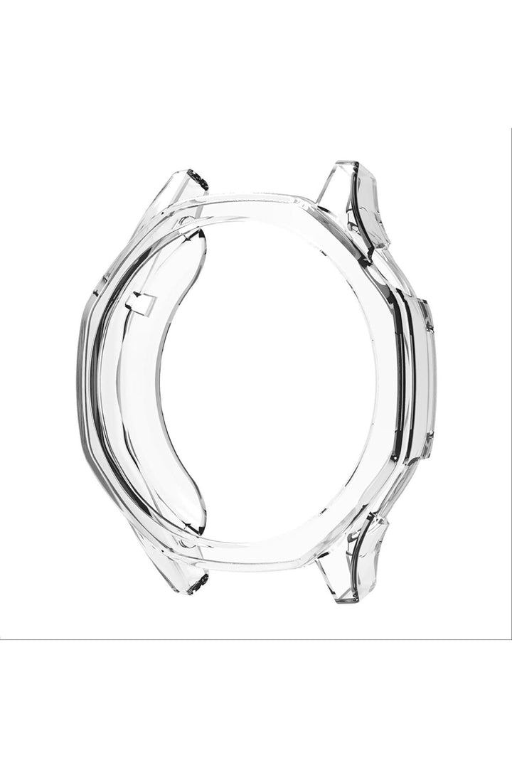 Huawei GT5 46mm Uyumlu Kılıf Şeffaf Kasa ve Ekran Koruyucu Esnek Silikon Ekran Kasa Koruma Kapak