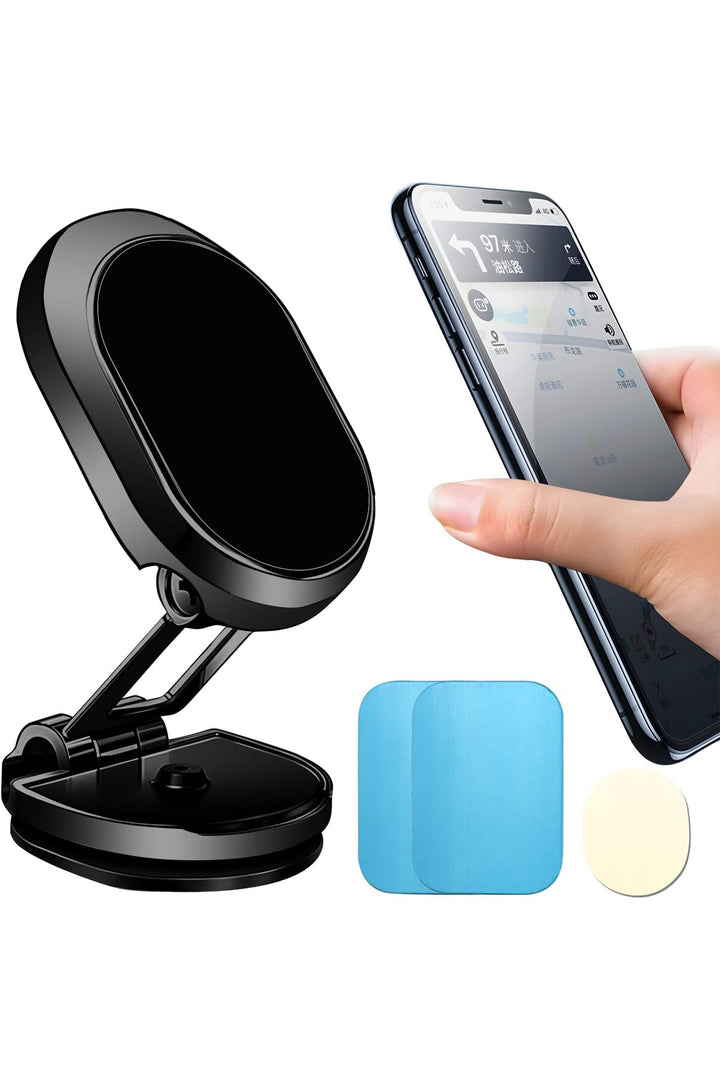 Araç İçi Telefon Tutucu Tüm Modeller ile Uyumlu 360 Dönebilen Metal Mıknatıslı Katlanabilir Tutucu