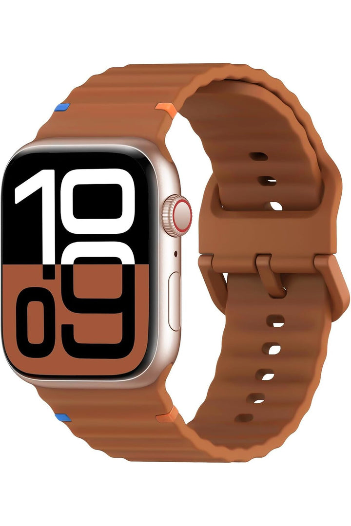 Apple Watch 42/44/45/46/49mm Uyumlu Kordon Esnek Silikon Suya ve Toza Dayanıklı Renkli Ayarlanabilir