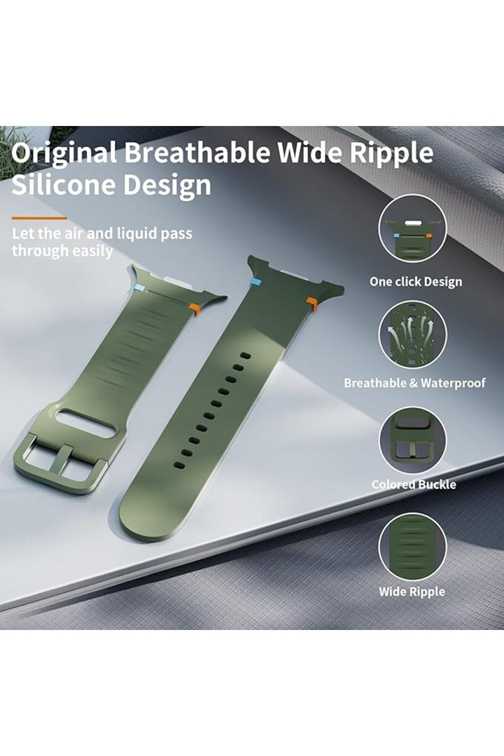 Samsung Galaxy Watch 8 40mm/44mm/Classic 46mm Uyumlu Kordon Liquid Same Leke Tutmayan Silikon Kordon
