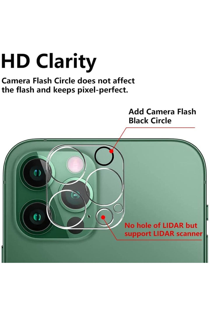 iPhone 13 Pro/13 Pro Max Uyumlu Kamera Lens Koruyucu Temperli Cam Dayanıklı Kamera Lens Koruma