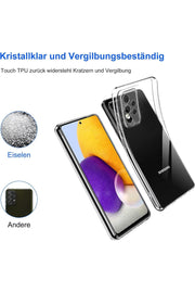 Samsung Galaxy A72 Uyumlu Kılıf 3d Kamera Korumalı Darbe Önleyici Şeffaf Transparan Esnek Silikon