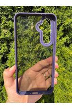 Load image into Gallery viewer, Samsung Galaxy A56/A36 Uyumlu Kılıf Siyah Transparan Şeffaf Kamera Çevresi Metal Koruyucu Silikon
