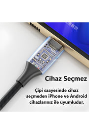 iPad iPhone 17 Pro Max/16 Pro/15 Uyumlu Type-C To 3.5mm Jack Aux Ses Kulaklık Çevirici Dönüştürücü
