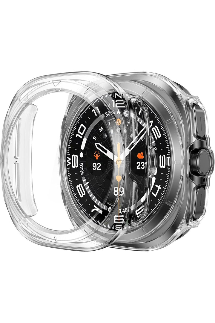 Samsung Watch Ultra 47mm Uyumlu Kılıf Ekran ve Kasa Koruyucu Şeffaf Kasa Koruma Çerçeve Guard Case