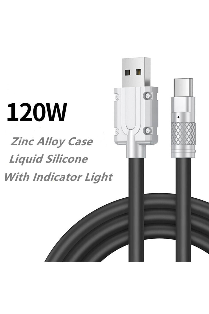 USB To Type-C 120W 6A Turbo Hızlı Şarj ve Data Kablosu Samsung Xiaomi Android Uyumlu Esnek Kopmaz