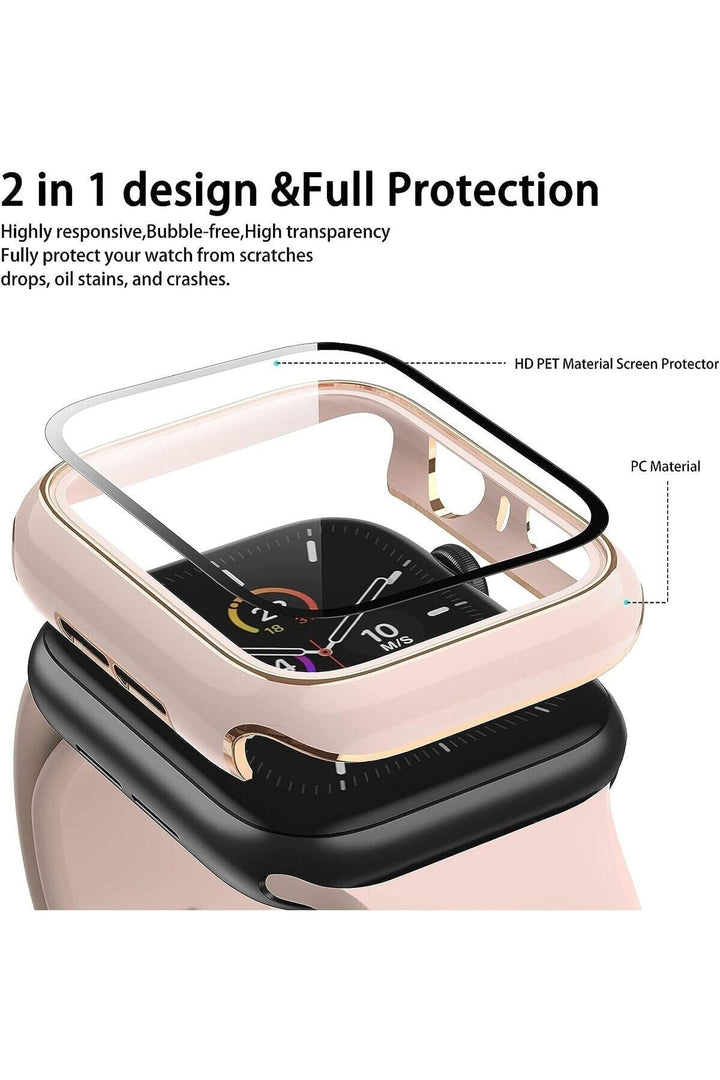 Apple Watch Se 6 5 4 40mm Uyumlu Kılıf Ekran ve Kasa Koruyucu Tam Kaplayan Parlak Watch Kasa Koruma