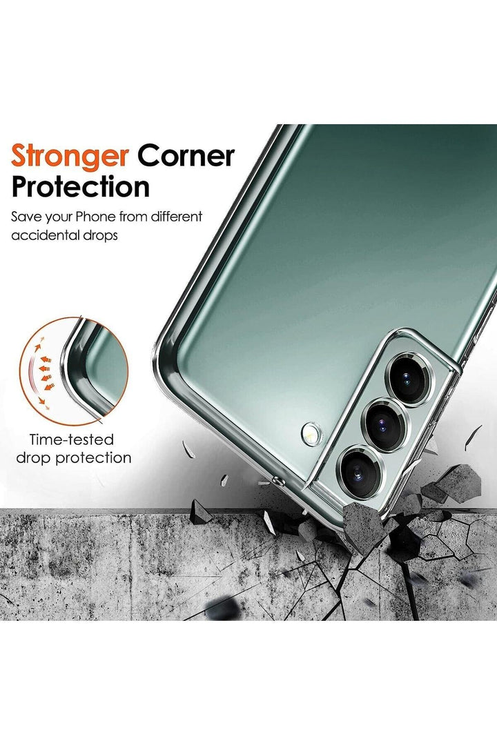 Samsung Galaxy S22 Plus Uyumlu Kılıf 3D Kamera Korumalı Darbe Önleyici Şeffaf Esnek Silikon