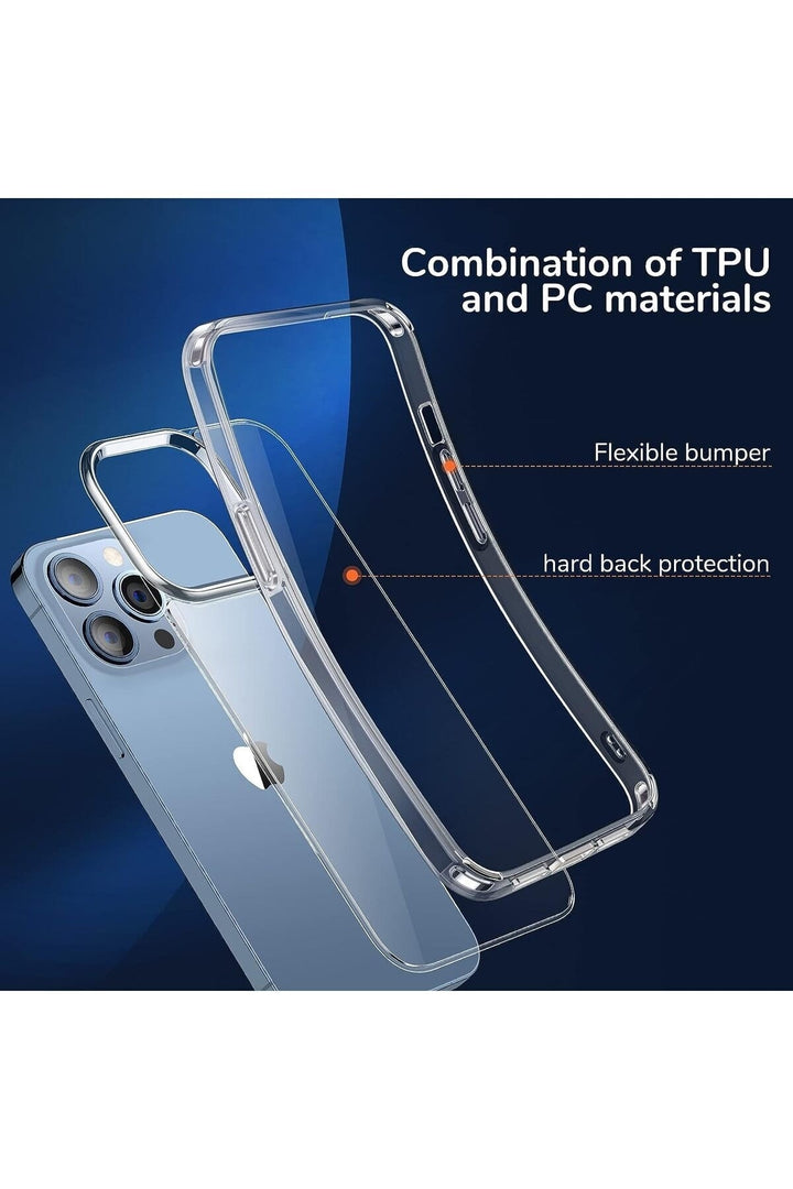 iPhone 13 Pro Uyumlu Kılıf Darbelere Dayanıklı Ultra ince Şeffaf Renksiz Transparan Esnek Silikon