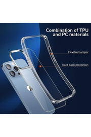 iPhone 13 Pro Uyumlu Kılıf Darbelere Dayanıklı Ultra ince Şeffaf Renksiz Transparan Esnek Silikon