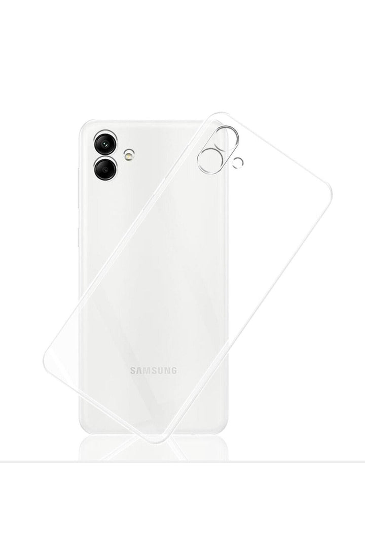 Samsung Galaxy A04 Uyumlu Kılıf 3D Kamera Korumalı Darbe Önleyici Şeffaf Transparan Esnek Silikon