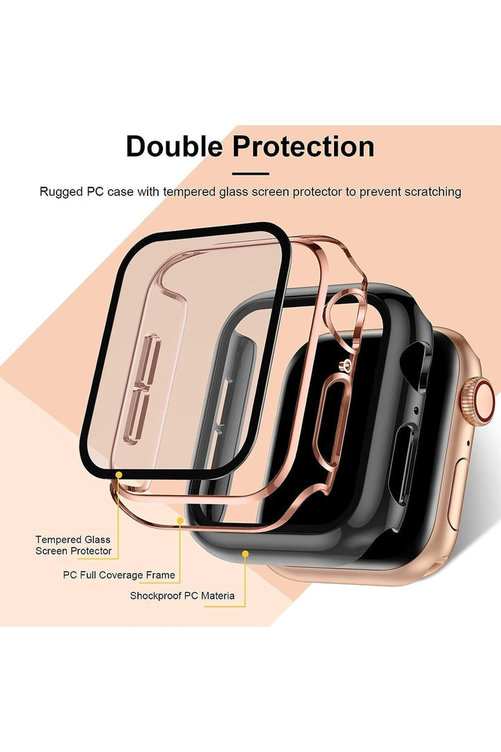 Apple Watch Se 3 2 1 42mm Uyumlu Kılıf Ekran ve Kasa Koruyucu Tam Kaplayan Parlak Watch Kasa Koruma