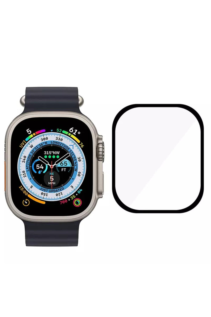 Apple Watch 8 Ultra 49mm Uyumlu Watch Ekran Koruyucu Darbelere Dayanıklı Tam Kaplayn Esnek Nano Cam