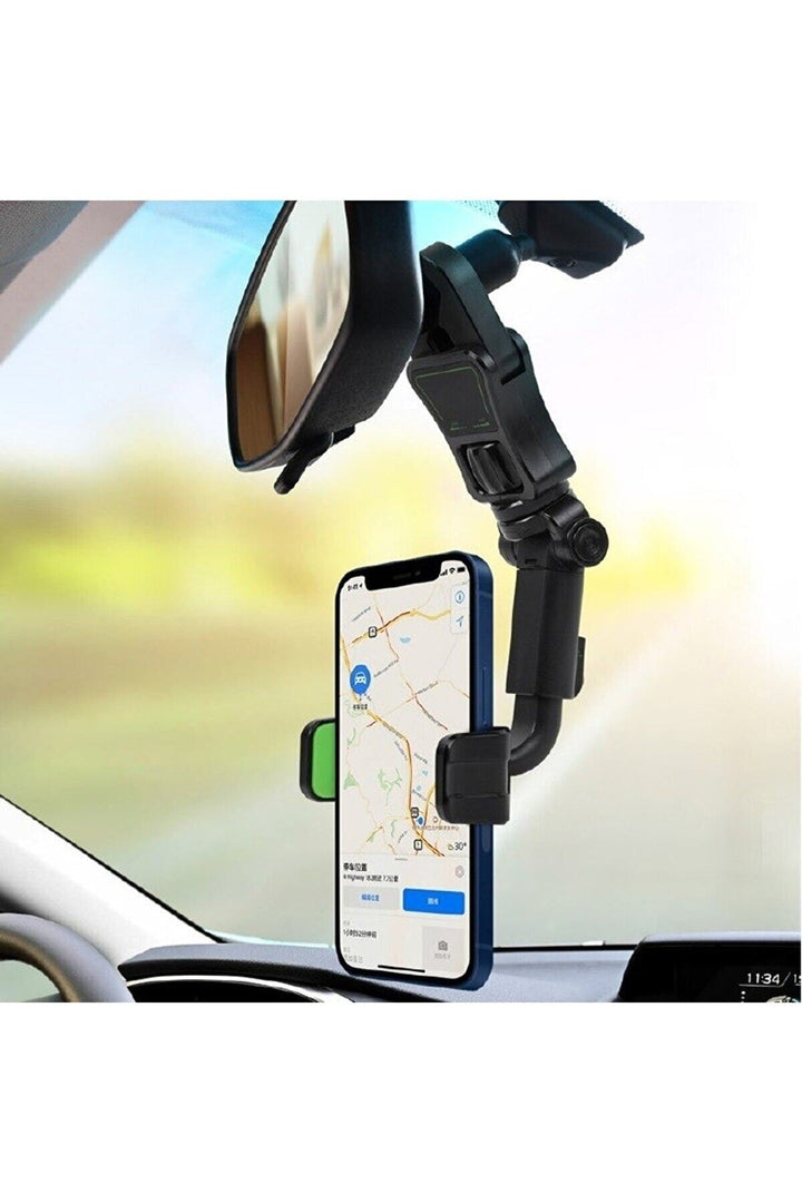 Araç Içi Dikiz Aynası Arka Koltuk Ve Masaüstü Montajlı Ayarlanabilir Siyah Renk Telefon Tutucu