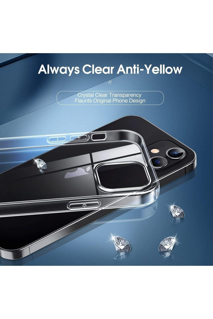 iPhone 12 Mini Uyumlu Kılıf Darbelere Dayanıklı Ultra ince Şeffaf Renksiz Transparan Esnek Silikon