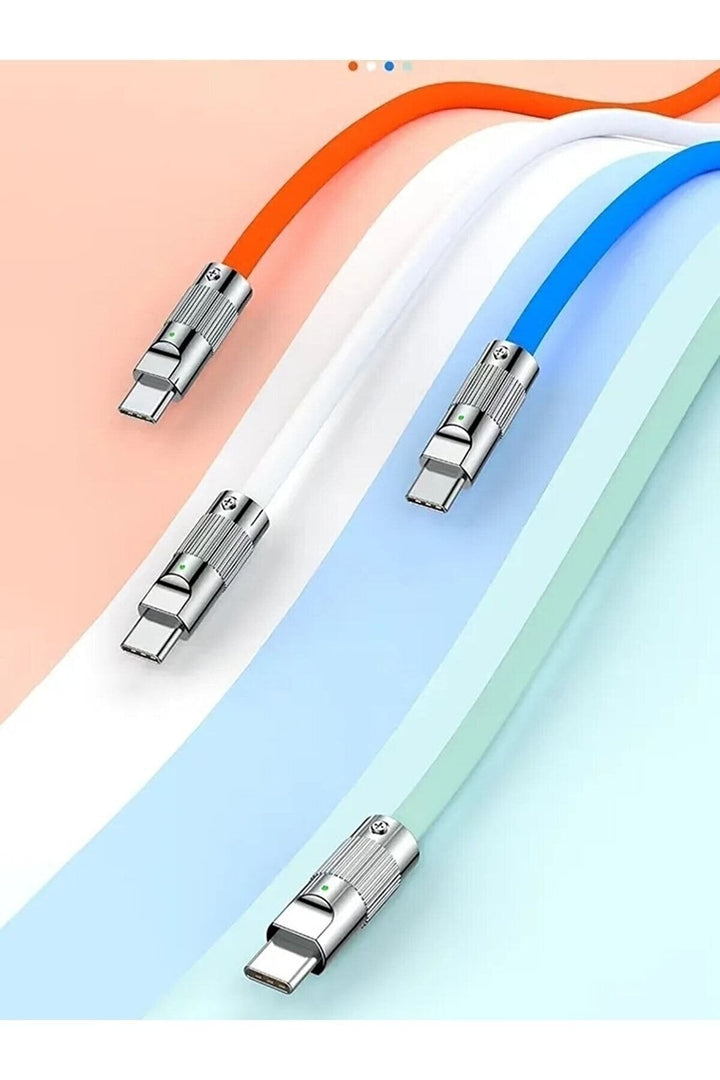USB To Type-C 120W 6A Turbo Hızlı Şarj ve Data Kablosu Samsung Xiaomi Android Uyumlu Esnek Kopmaz