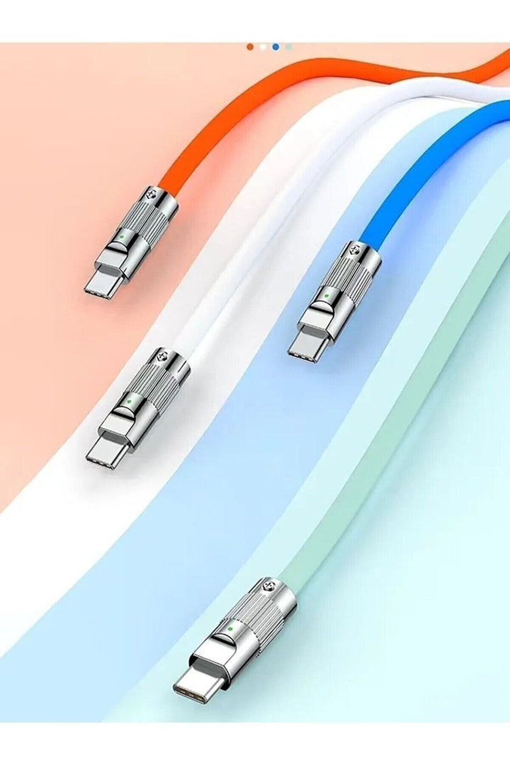 USB To Type-C 120W 6A Turbo Hızlı Şarj ve Data Kablosu Samsung Xiaomi Android Uyumlu Esnek Kopmaz