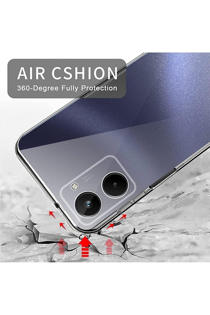 Realme 10 4G Uyumlu Kılıf 3D Kamera Korumalı Darbe Önleyici Şeffaf Transparan Esnek Silikon