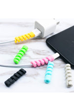 Load image into Gallery viewer, Spiral Kablo Koruyucu Silikon Set Şarj Kulaklık Kablosu Renkli Koruyucu Kutulu 4 Adet Kablo Koruma
