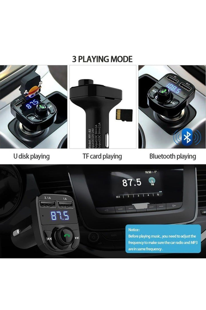 Araç Fm Transmitter 5.0 Bluetooth Araç Kiti Usb Mp3 Sd Kart Flash Için Uygun Çakmaklık Girişli