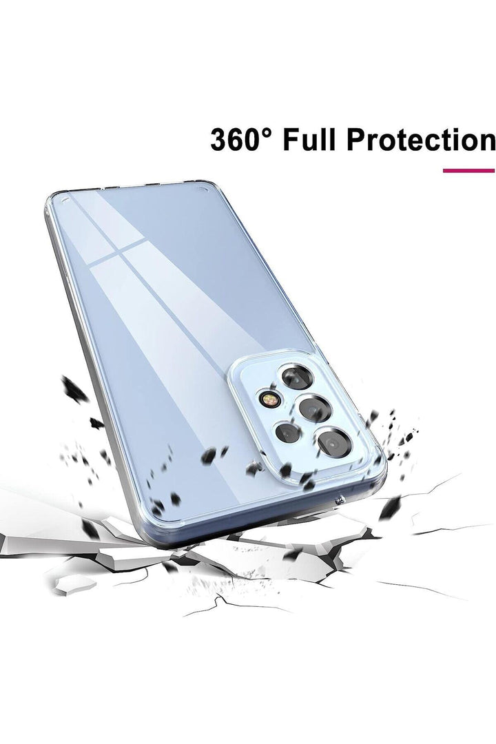 Samsung Galaxy A53 Uyumlu Kılıf 3d Kamera Korumalı Darbe Önleyici Şeffaf Transparan Esnek Silikon