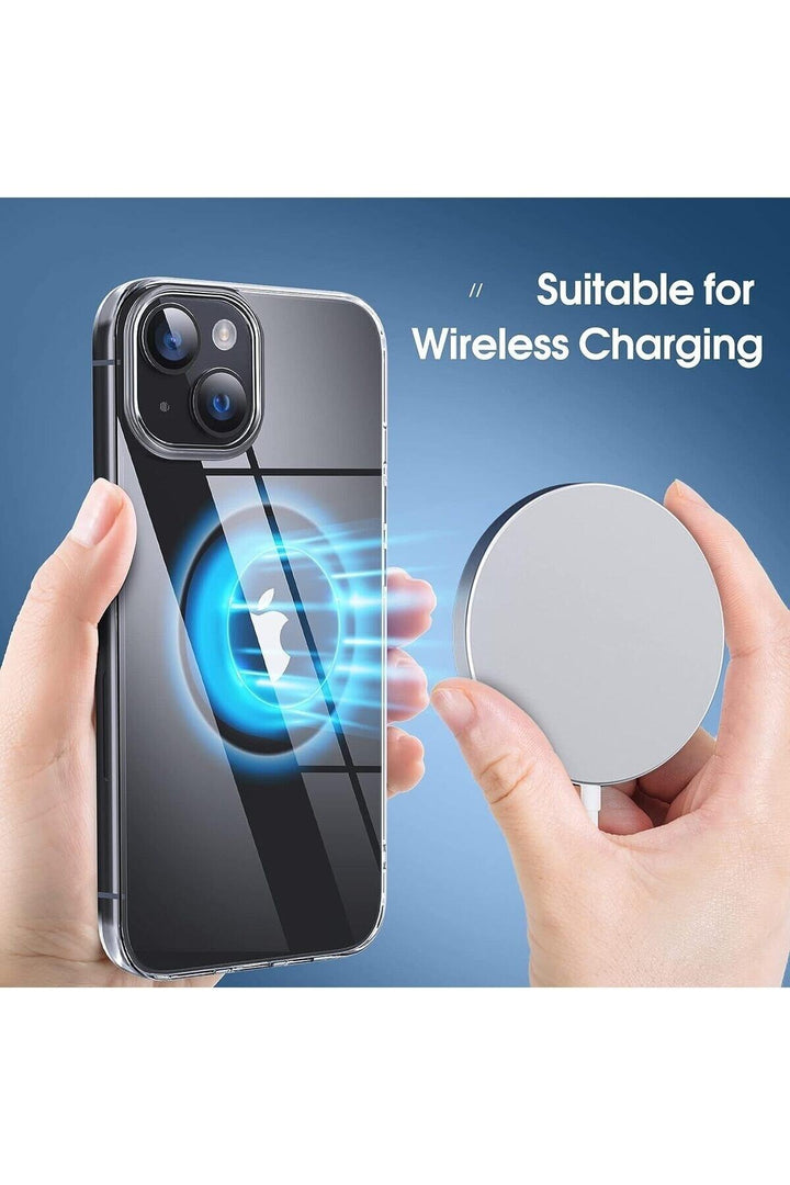 İphone 14 Plus/15 Plus Uyumlu Kılıf Darbelere Dayanıklı Ince Şeffaf Renksiz Transparan Esnek Silikon