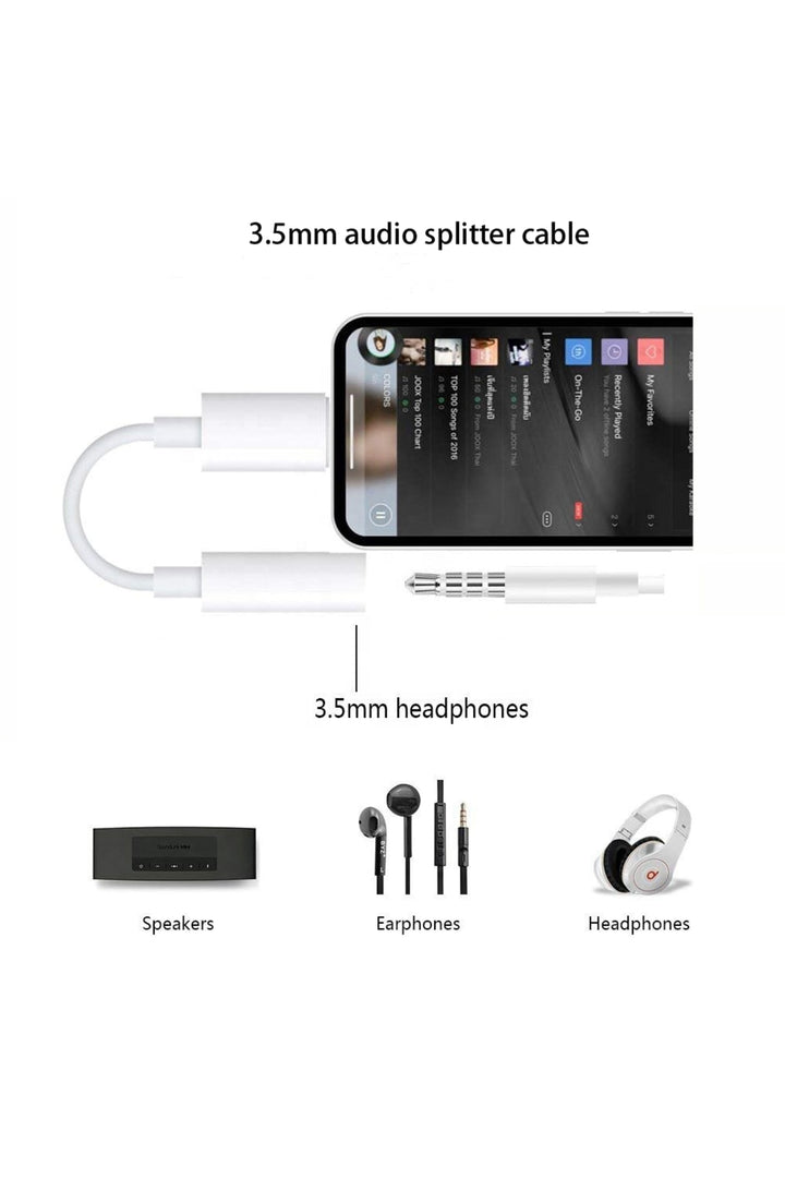 Apple Iphone 14 13 12 11 X 7 8 Plus Uyumlu Kulaklık Çevirici Lightning Aux Dönüştürücü