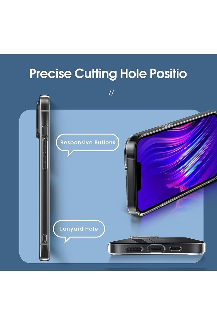 İphone 14 Plus/15 Plus Uyumlu Kılıf Darbelere Dayanıklı Ince Şeffaf Renksiz Transparan Esnek Silikon