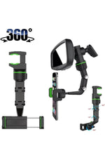 Load image into Gallery viewer, Araç Içi Dikiz Aynası Arka Koltuk Ve Masaüstü Montajlı Ayarlanabilir Siyah Renk Telefon Tutucu
