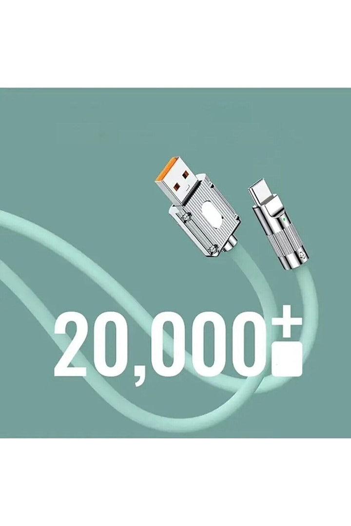 USB To Type-C 120W 6A Turbo Hızlı Şarj ve Data Kablosu Samsung Xiaomi Android Uyumlu Esnek Kopmaz