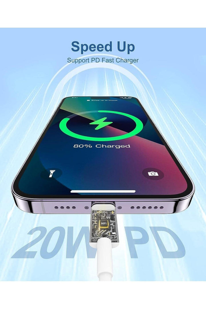 Apple iPhone 7/8/8Plus/X/XsMax/11/12/13/14 Pro Max Uyumlu Type-C To Lightning Şarj ve Data Kablosu