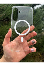 Load image into Gallery viewer, Samsung Galaxy S24 Fe Uyumlu Kılıf Sert Sararmaz Magsafe Kamera Korumalı Koruyucu Dayanıklı Kapak
