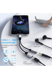 Samsung Xiaomi Uyumlu Type-c Kulaklık Çevirici Şarj Dönüştürücü Örgü Kablo Bluetooth Gerektirmez